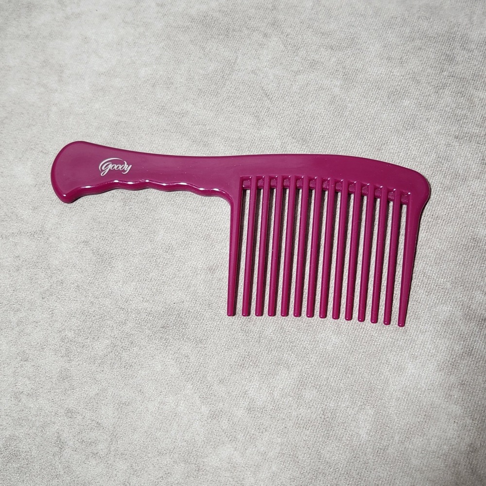 Goody Wide Tooth Comb Magenta Purple Detangling Hair Tool with Ergonomic Handle